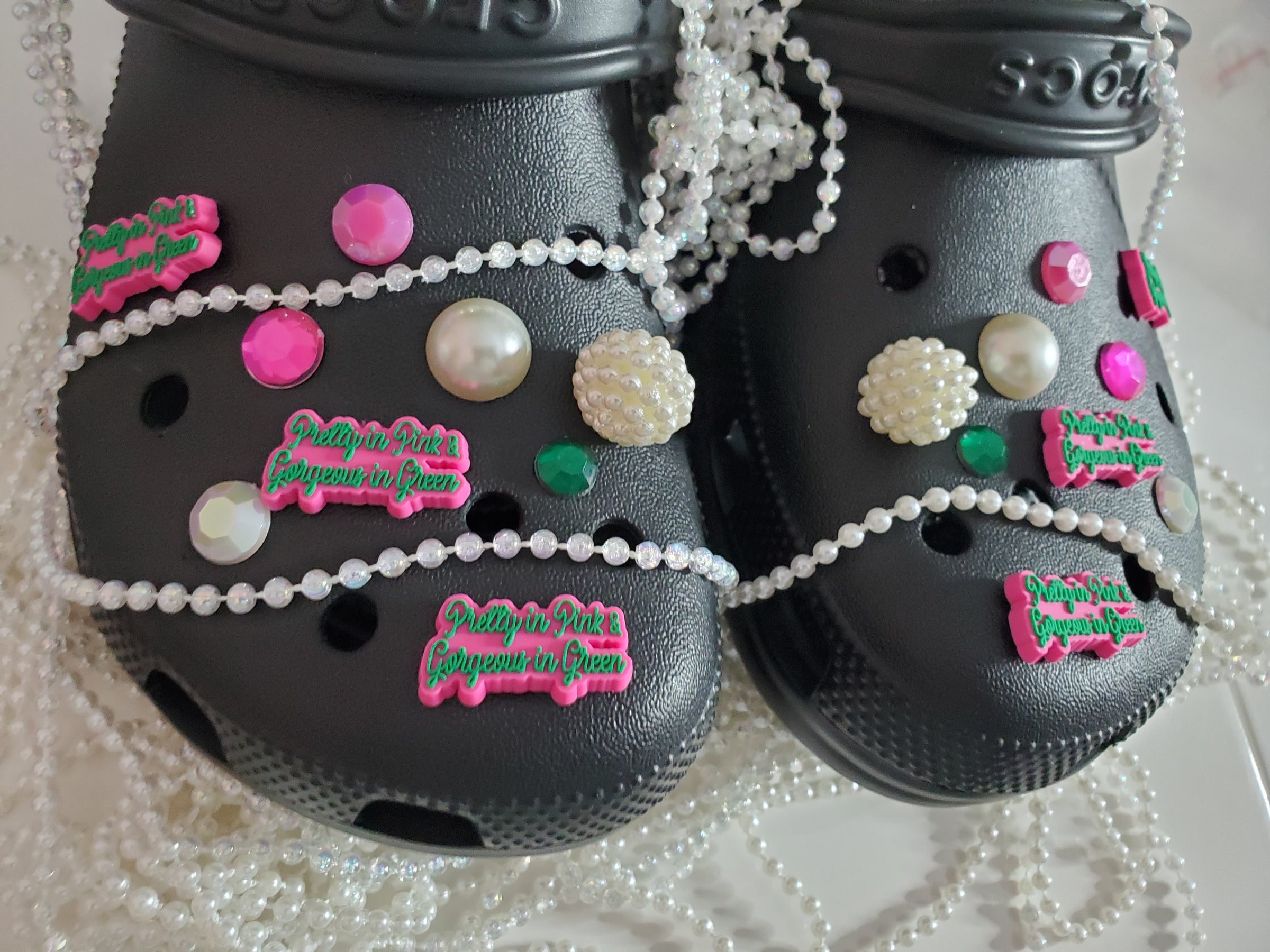 Croc Charms  Pretty in Pink & Gorgeous in Green